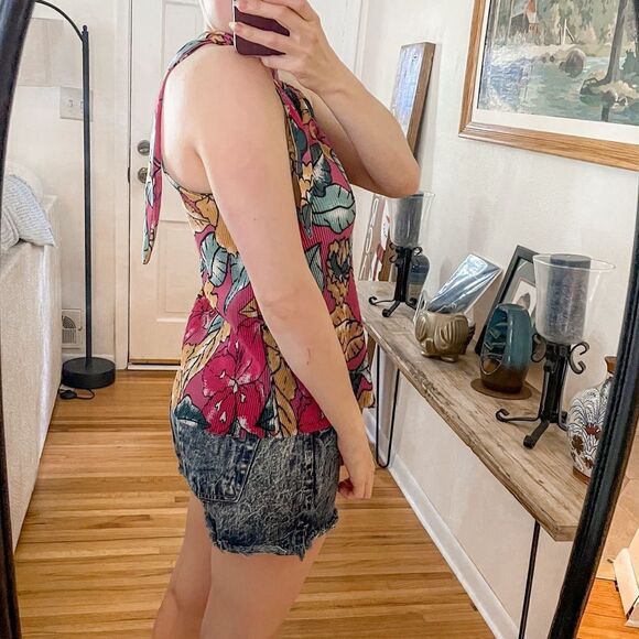 Anthropologie Maeve Floral Halter Sleeveless Top XS - Picture 2 of 7